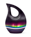 Aurora themed, 10-inch Cross Drop design cremation urn 