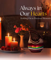 Aurora themed, 10-inch Cross Drop design cremation urn 