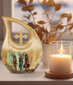 10 inch Native American-themed Cross Drop urn,