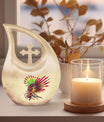 10-inch Native American Cross Drop urn