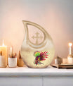 10-inch Native American Cross Drop urn