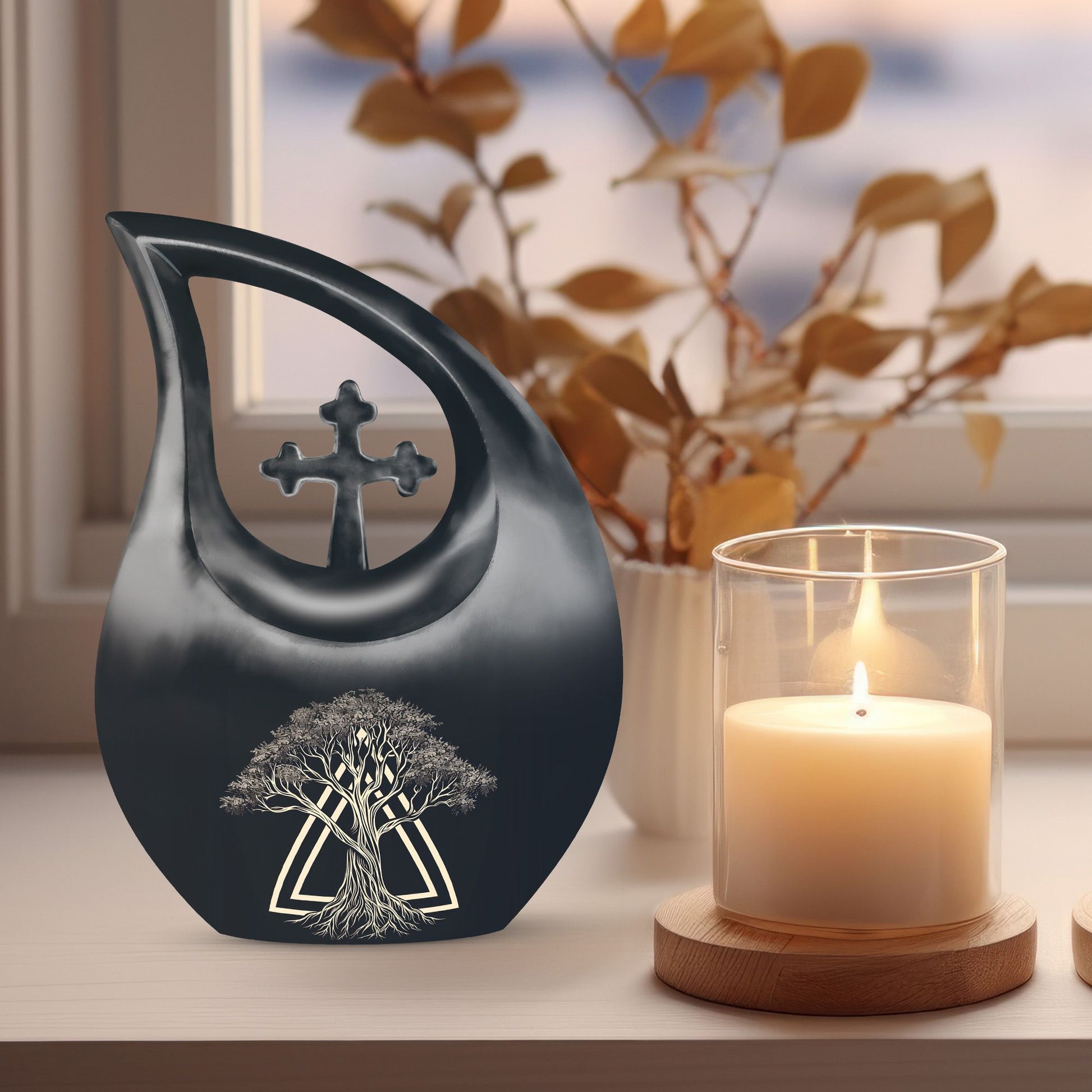 Cross Drop Catholic Urn