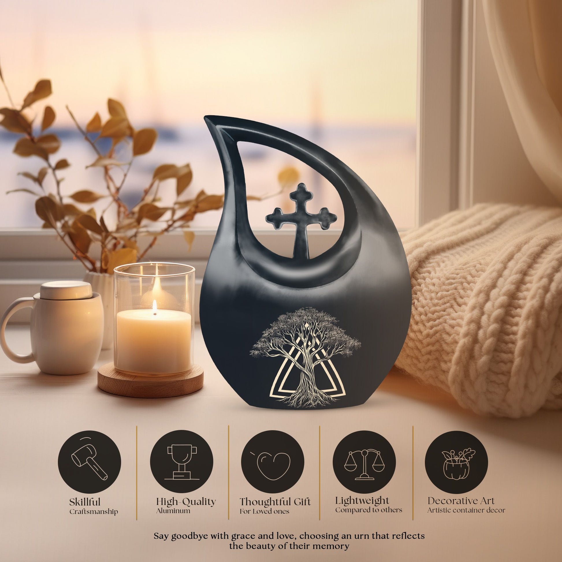 Cross Drop Catholic Urn