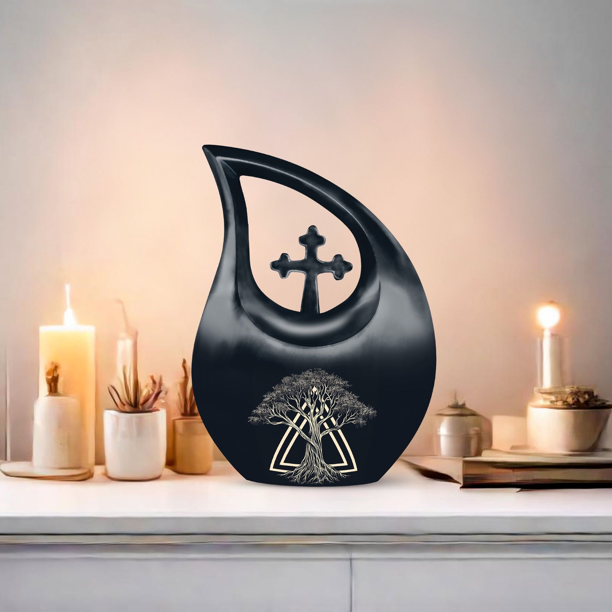 Cross Drop Catholic Urn