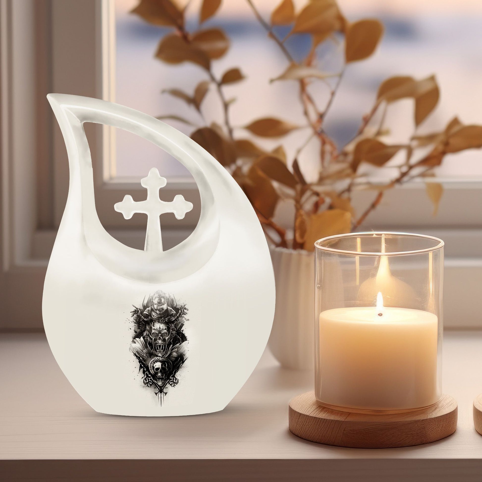 10 inch Catholic Cross Drop urn