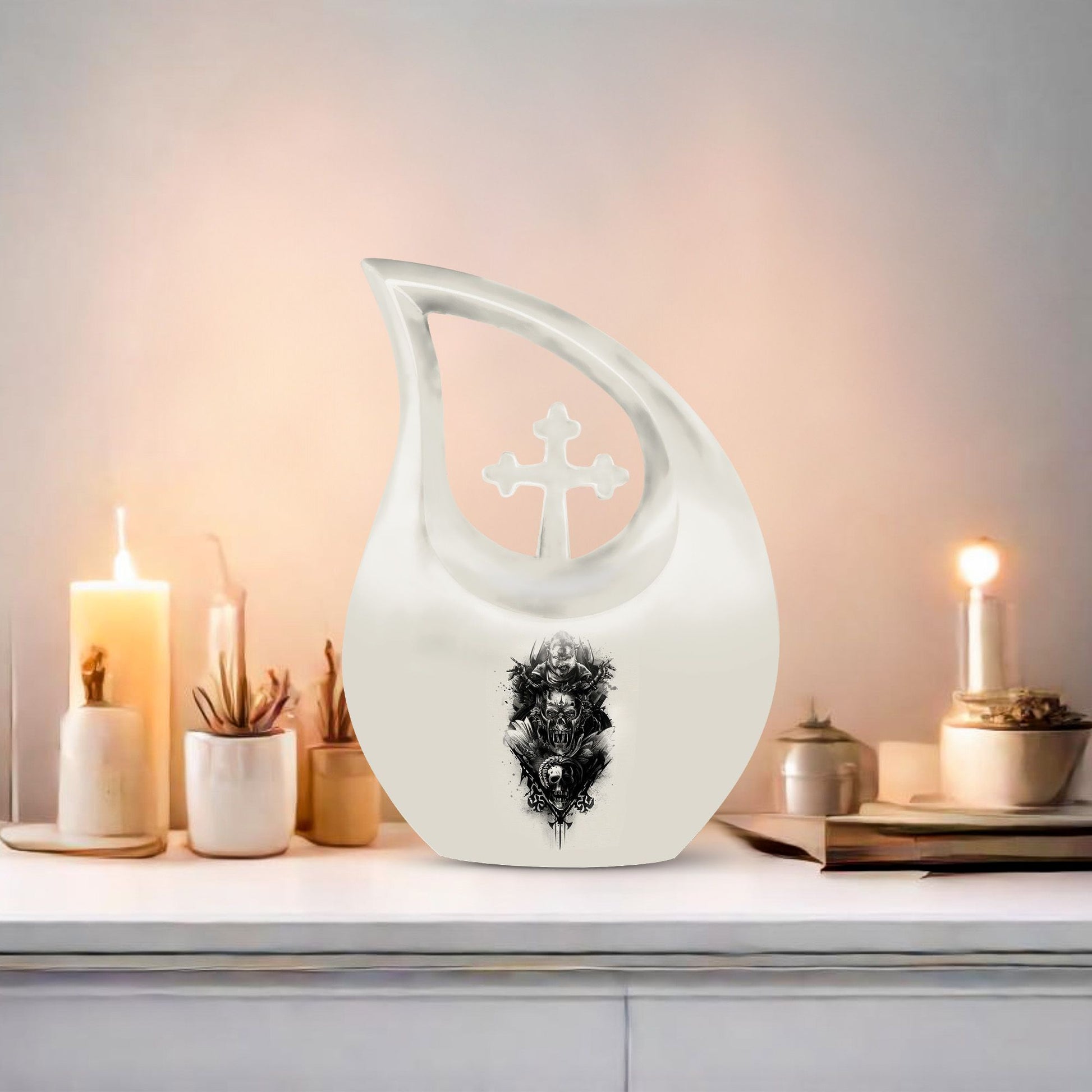 10 inch Catholic Cross Drop urn