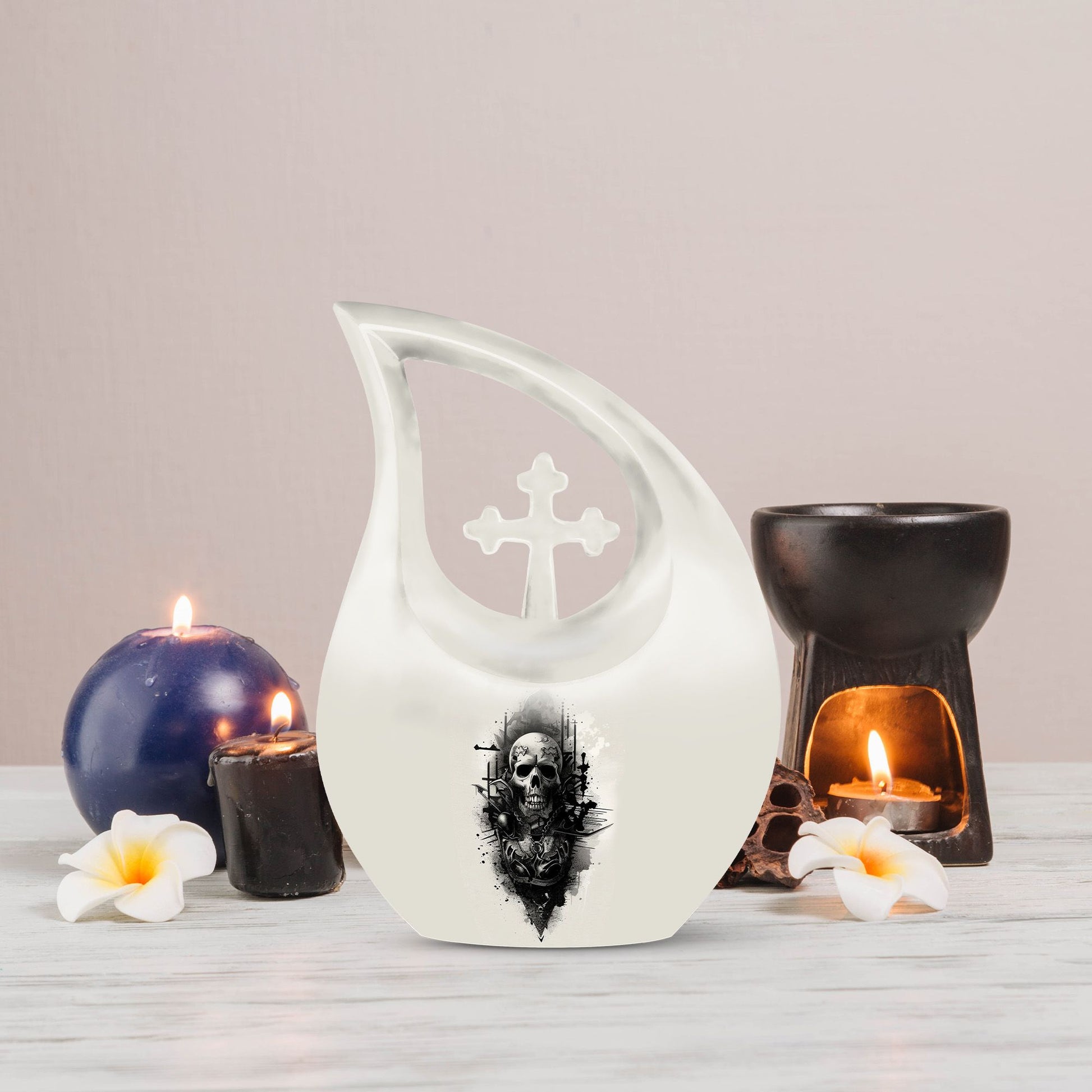 Catholic Cross Drop Aluminum Cremation Urn