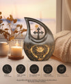 Catholic Cross Drop design urn