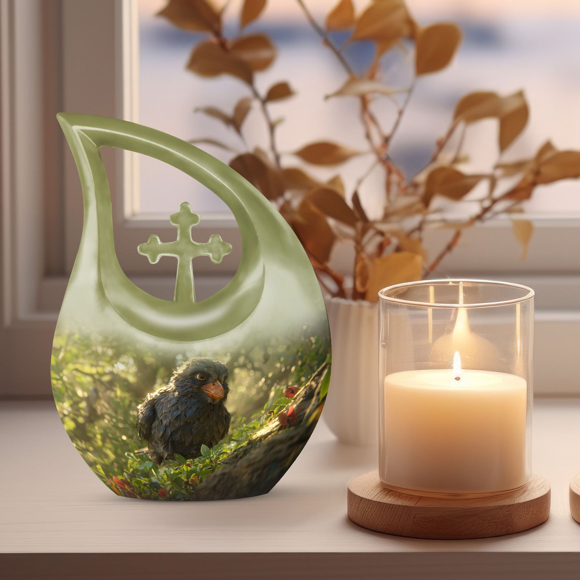 Puffin Bird Themed Large Cremation Urn