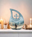 Fishing themed Cross Drop Memorial Urn