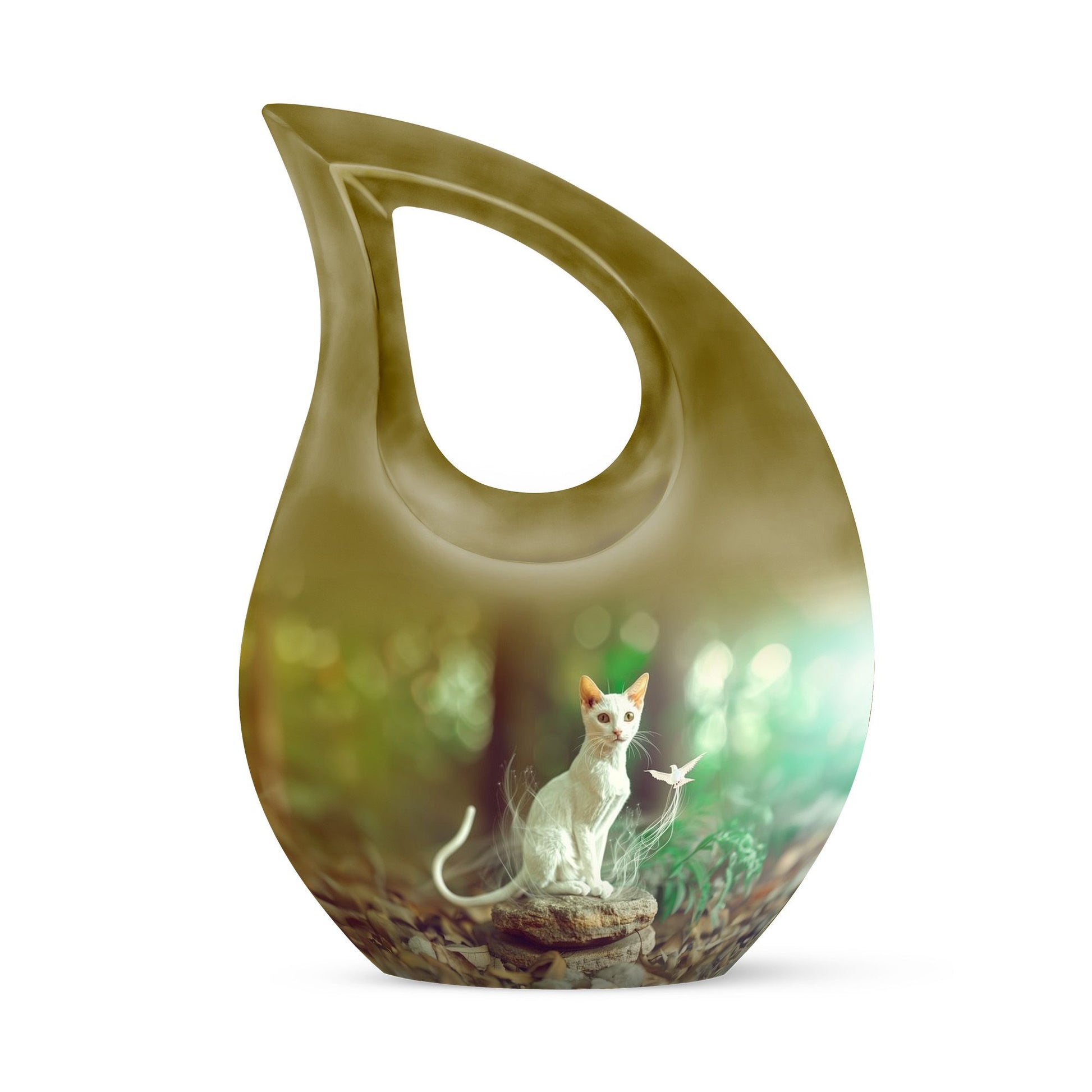 White Cat Urn