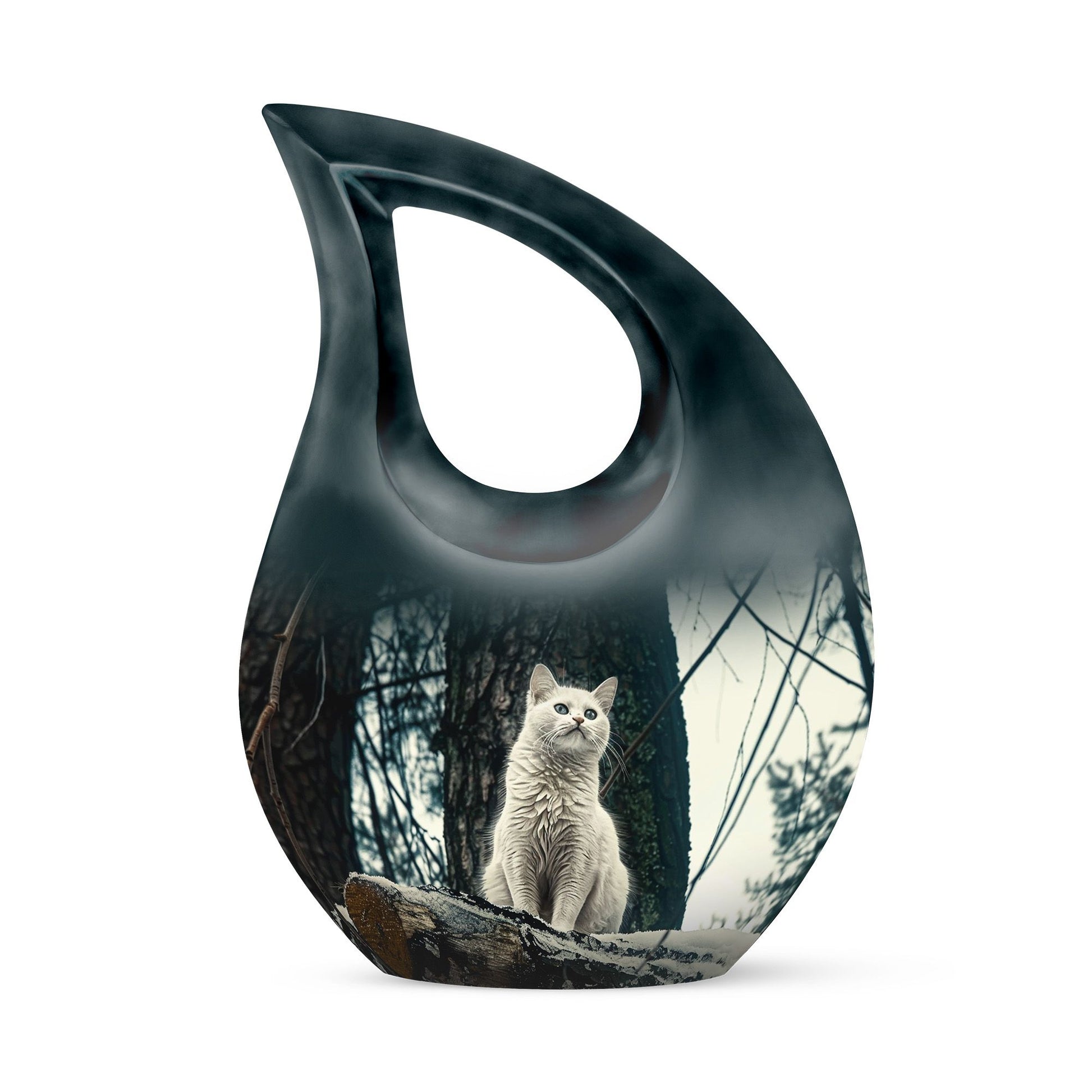 White Cat Urn