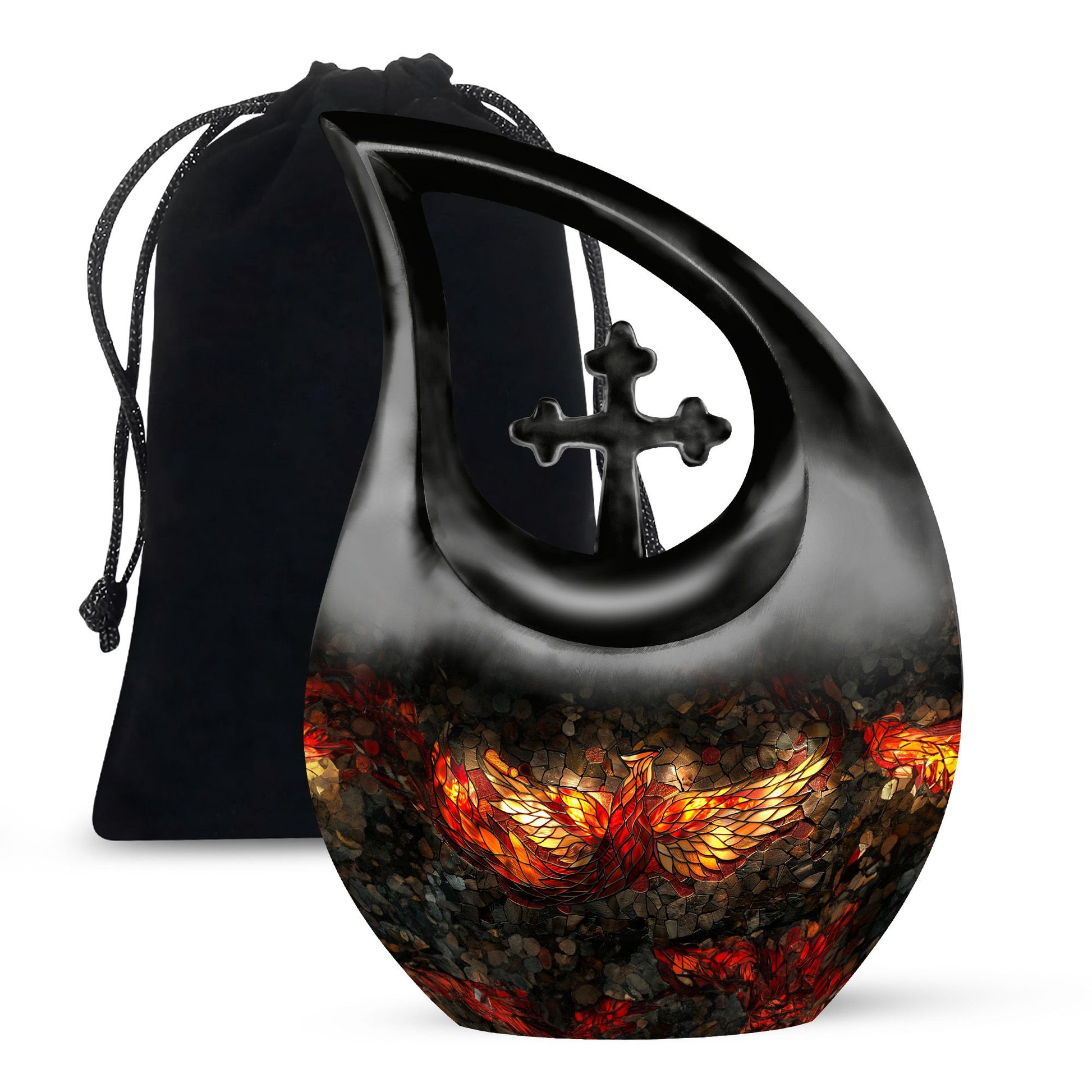 Cross Drop Phoenix Urn