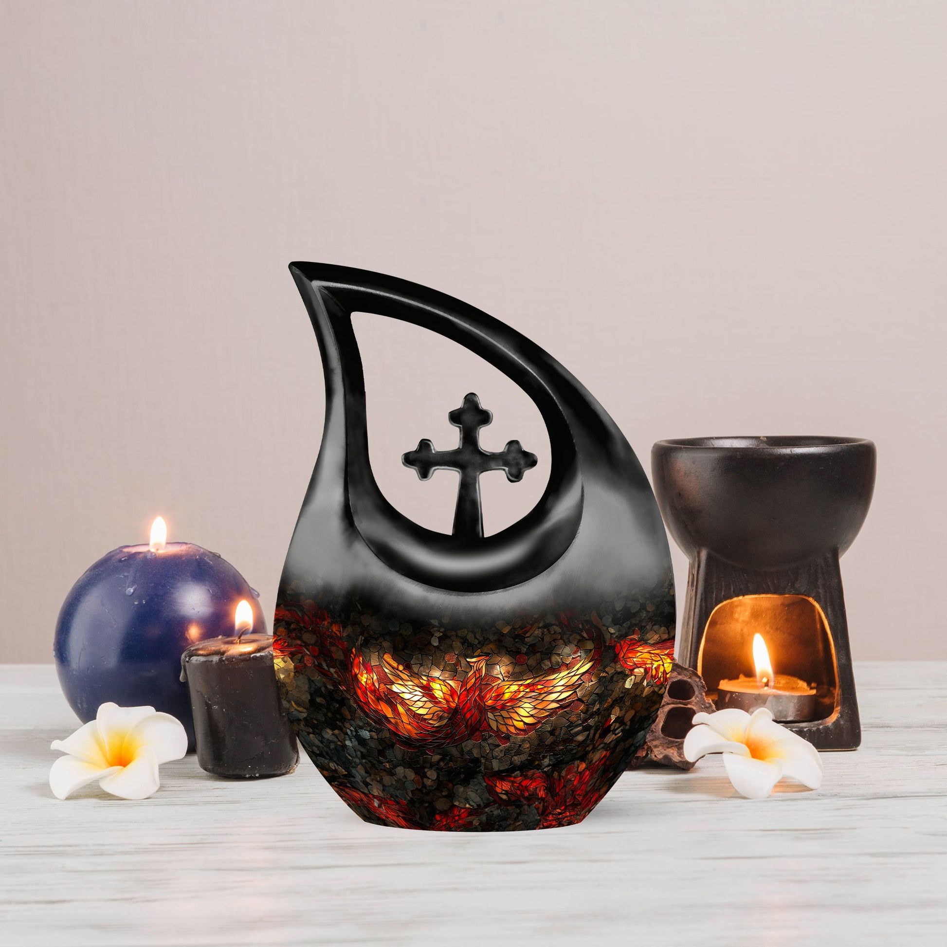 Cross Drop Phoenix Urn