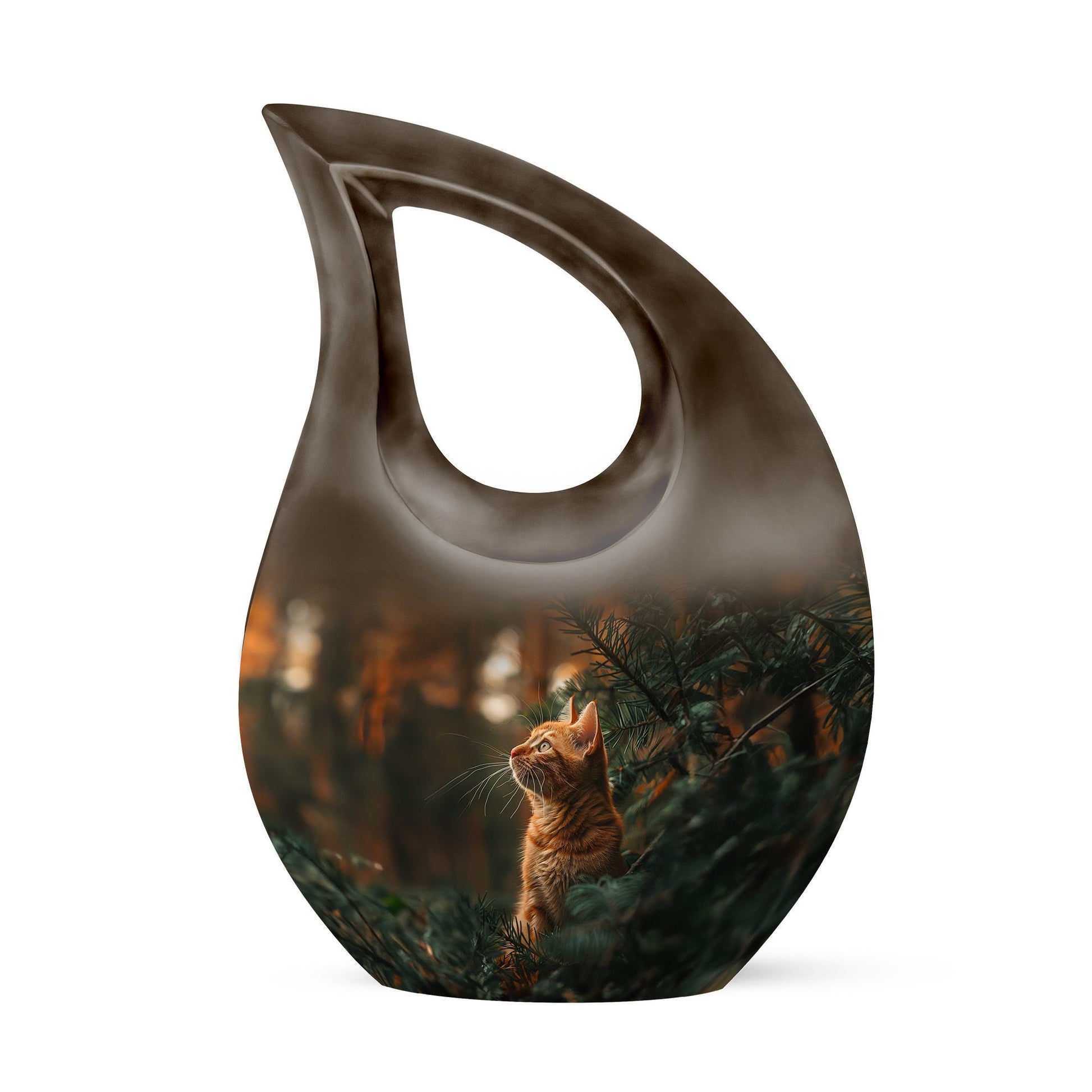 Orange Cat Design Urn