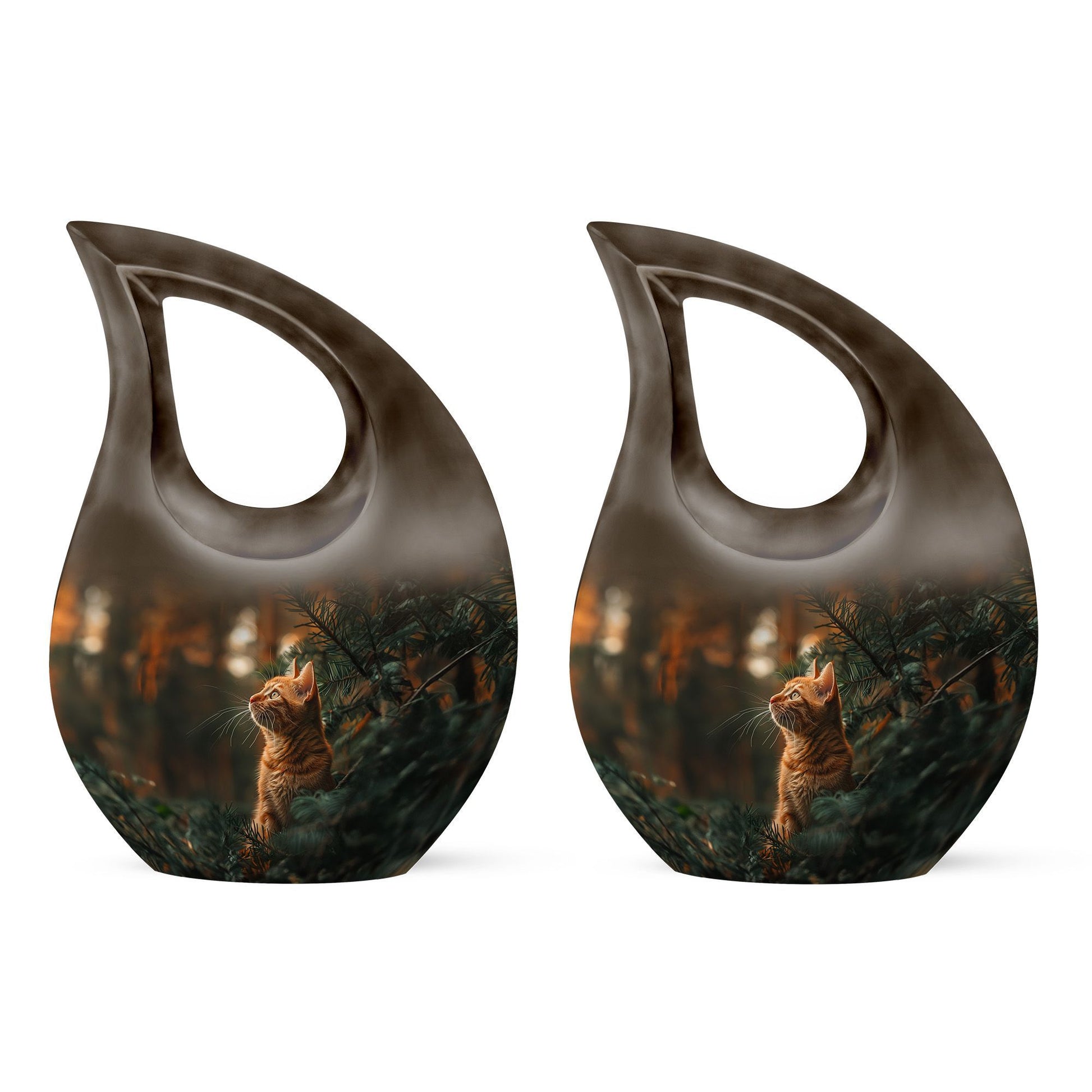 Orange Cat Design Urn