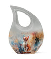 orange cat-themed cremation urn