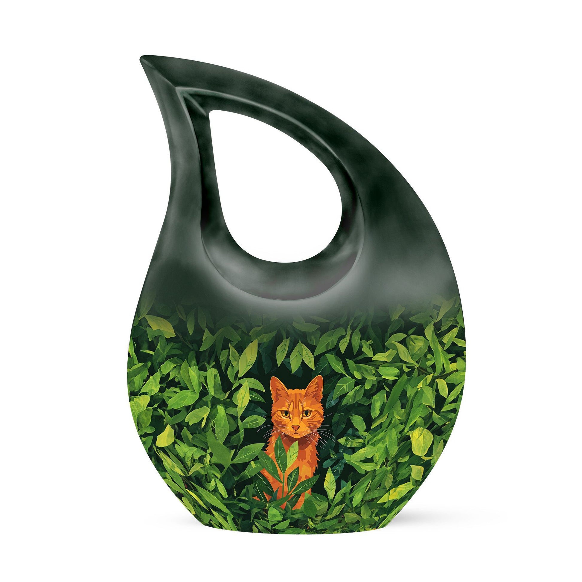 Orange Cat Cross Drop Urn