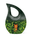 Orange Cat Cross Drop Urn