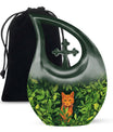 Orange Cat Cross Drop Urn