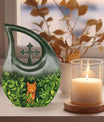 Orange Cat Cross Drop Urn