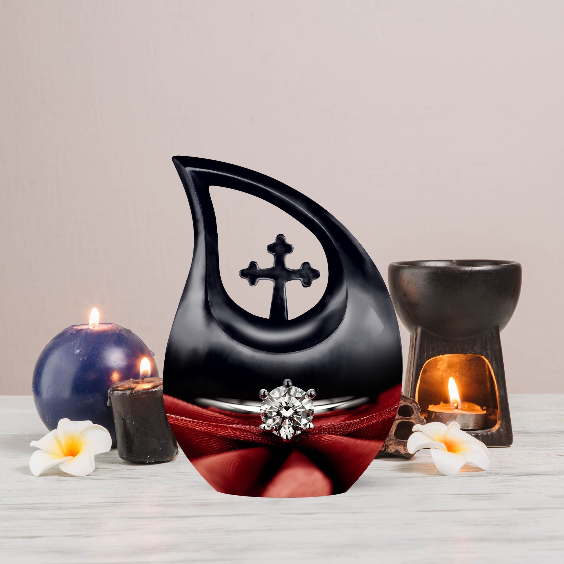 Cross Drop Ring Urn