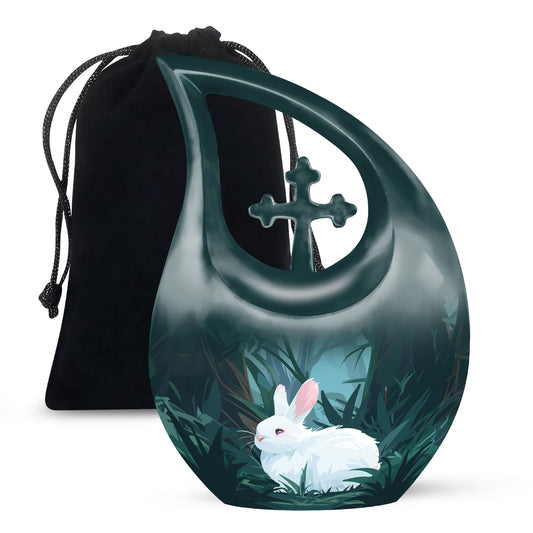 White Bunny Moon Urn