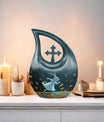 White Bunny Moon Urn for Dad