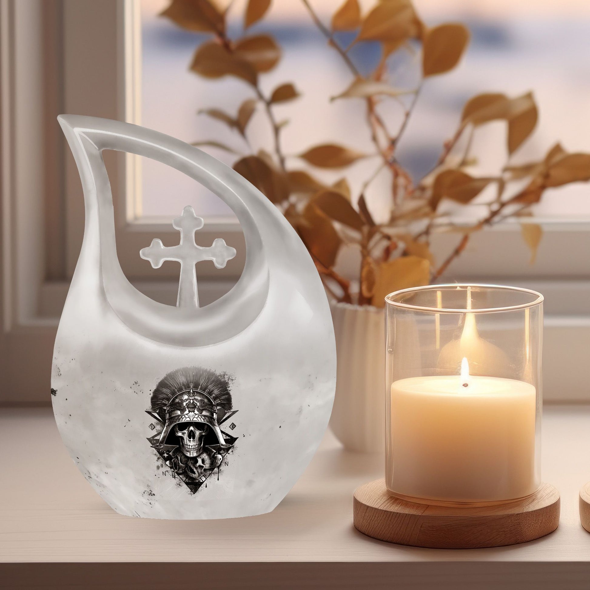 10-inch Cross Drop Catholic Urn