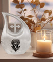 10-inch Cross Drop Catholic Urn