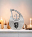 10-inch Cross Drop Catholic Urn