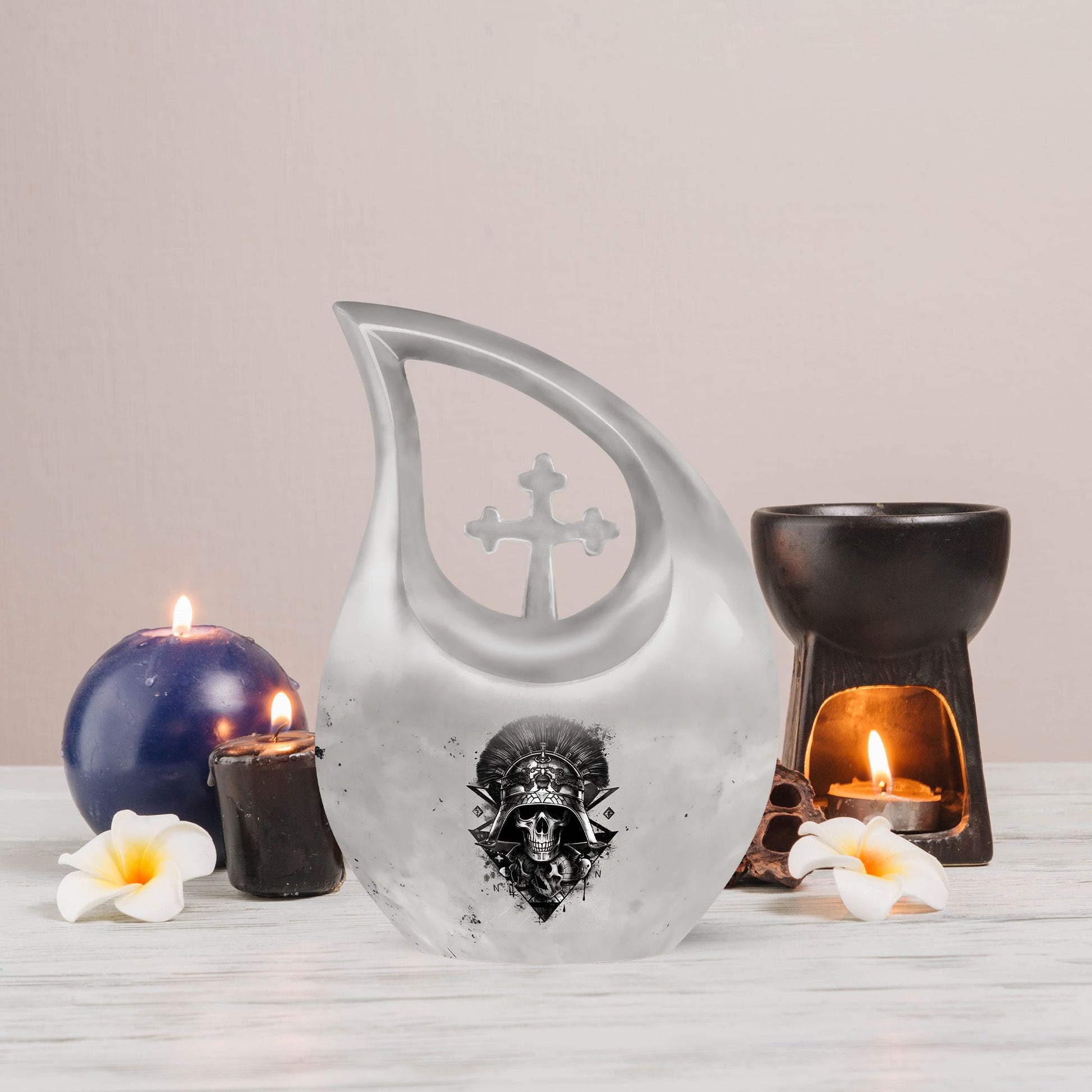 10-inch Cross Drop Catholic Urn