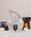 10-inch Cross Drop Catholic Urn