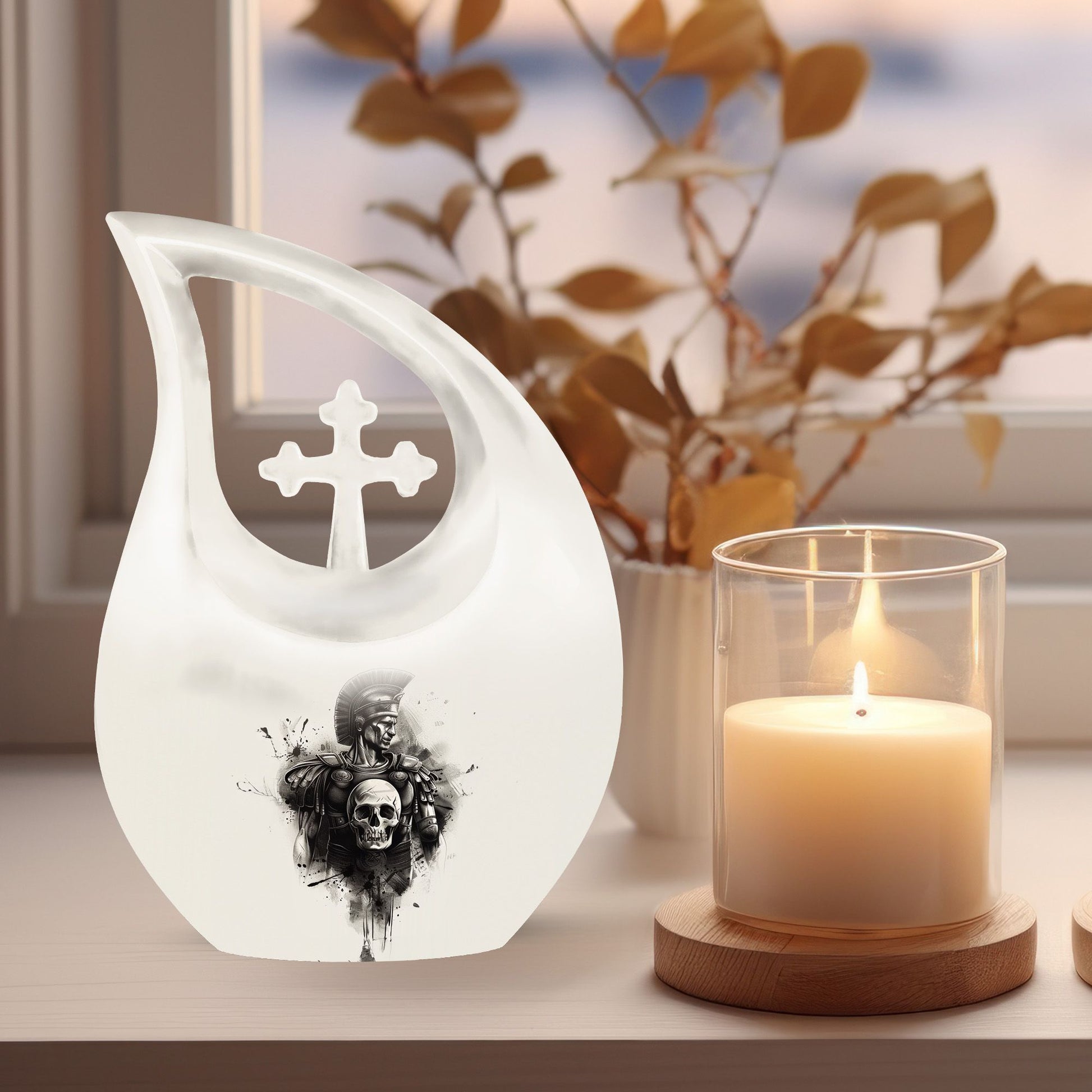 10-inch Cross Drop Catholic Urn, 