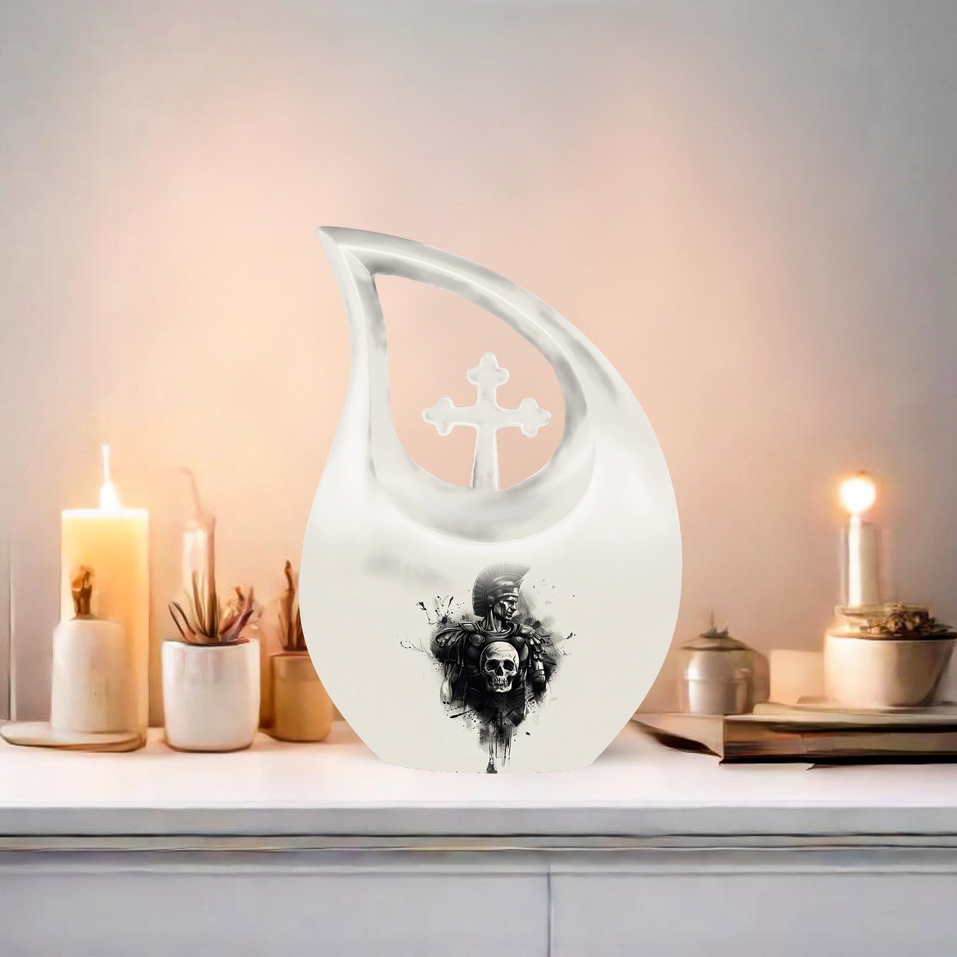 10-inch Cross Drop Catholic Urn, 