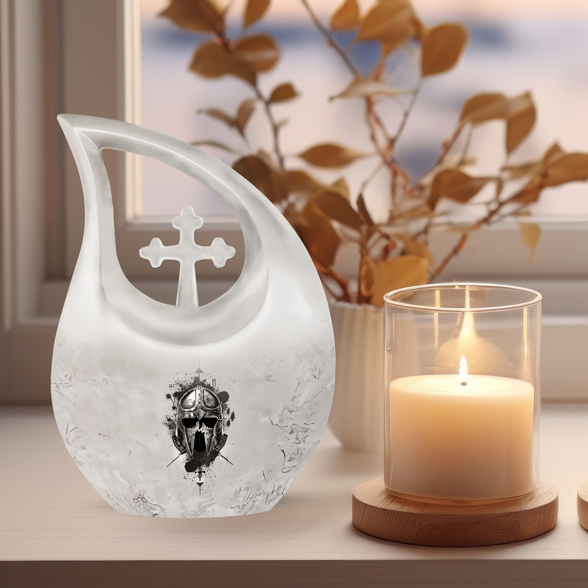 10 inch Cross Drop Catholic Urn