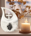 Catholic Cross Drop memorial urn