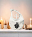 Catholic Cross Drop memorial urn