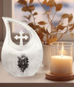 10 inch Cross Drop Catholic Urn, 