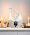 10 inch Cross Drop Catholic Urn, 