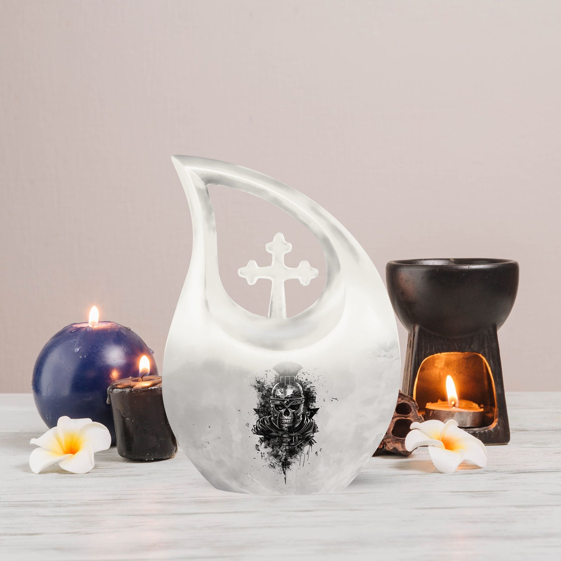 10 inch Cross Drop Catholic Urn, 