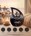 10-inch Cross Drop design Cat Urn 