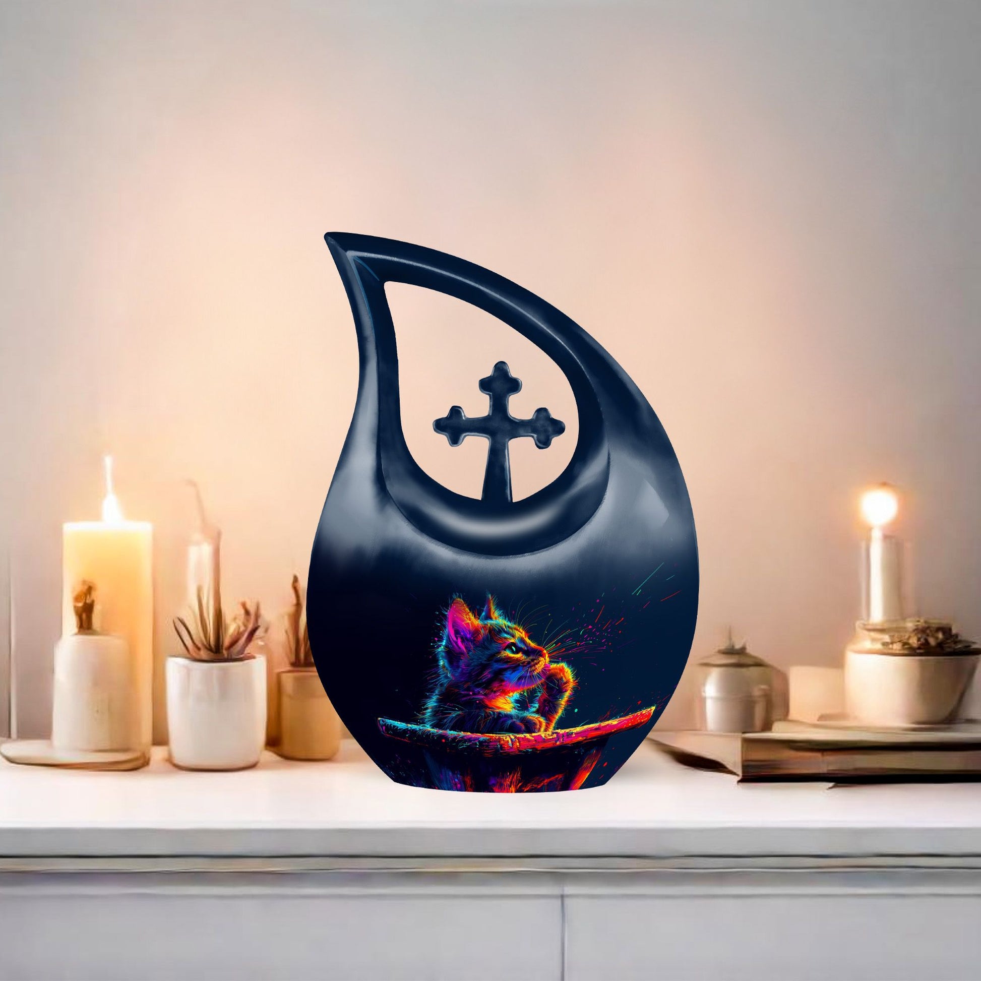 Affordable Cross Drop Cat Urn