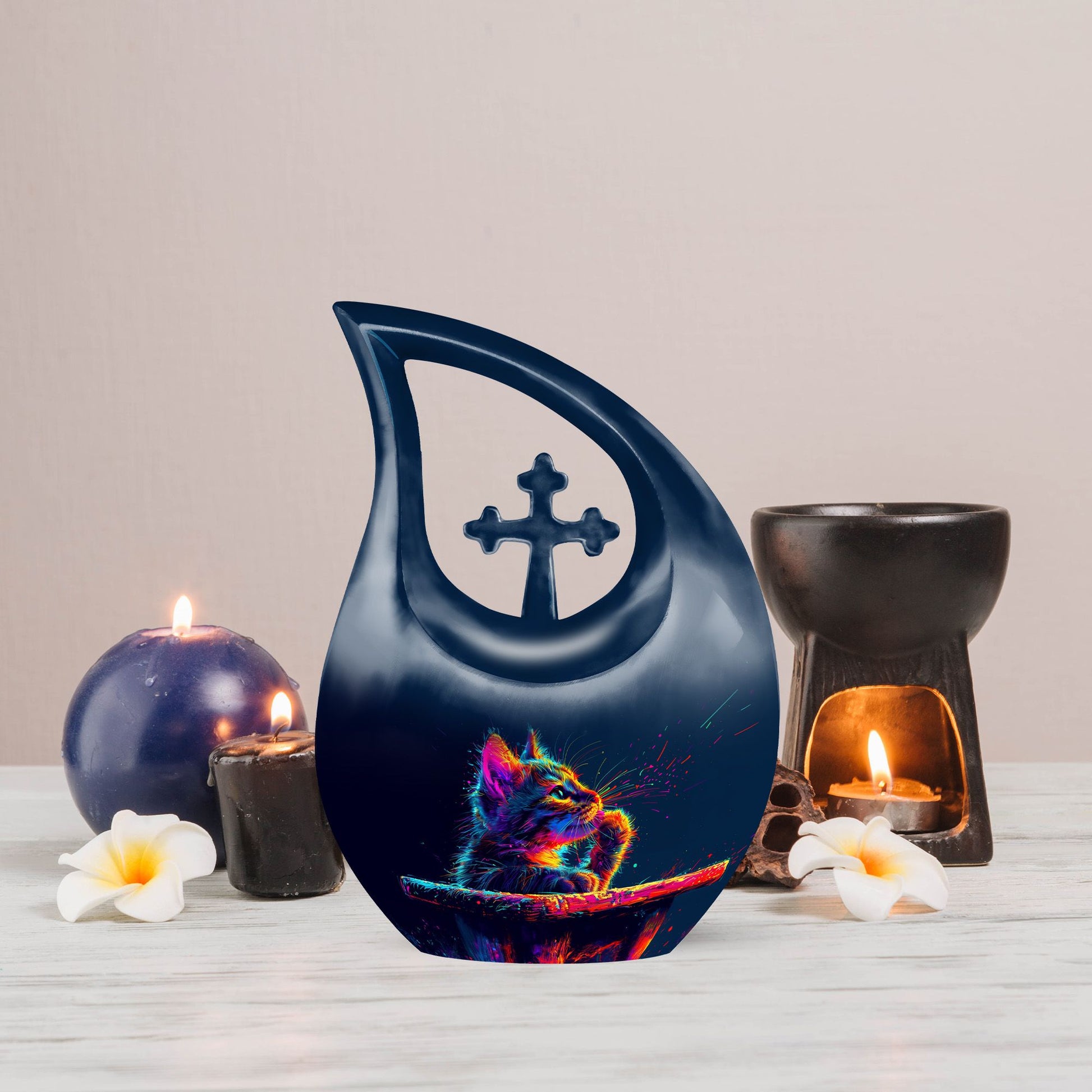 Affordable Cross Drop Cat Urn