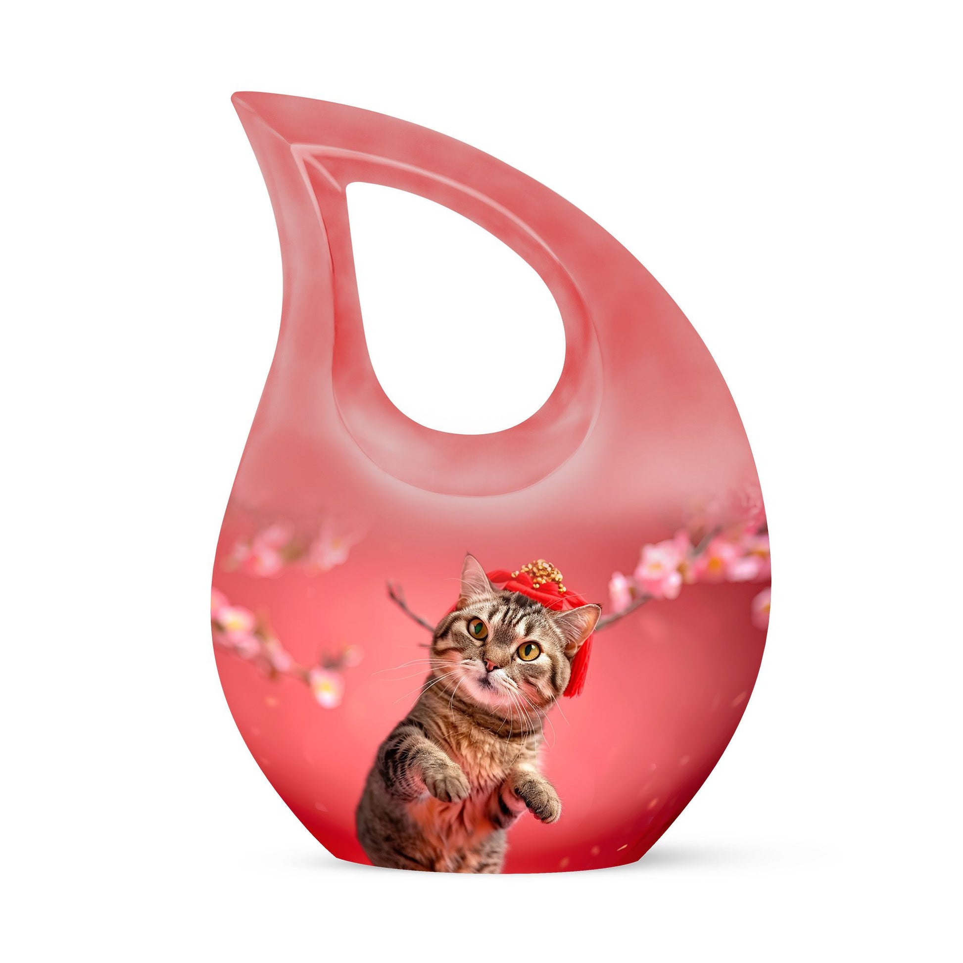 10-inch Cat-themed Cross Drop memorial Cat Urn 