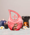 10-inch Cat-themed Cross Drop memorial Cat Urn 