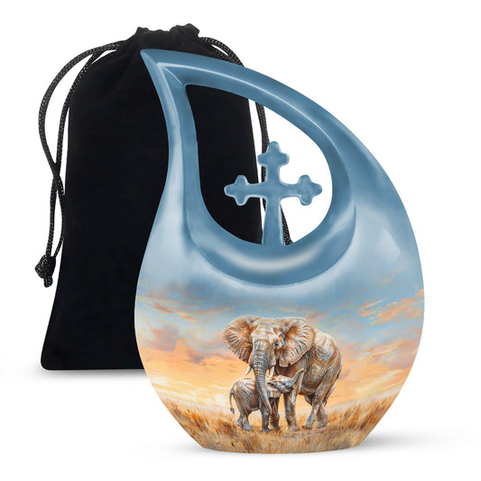 10-inch Elephant Family Urn