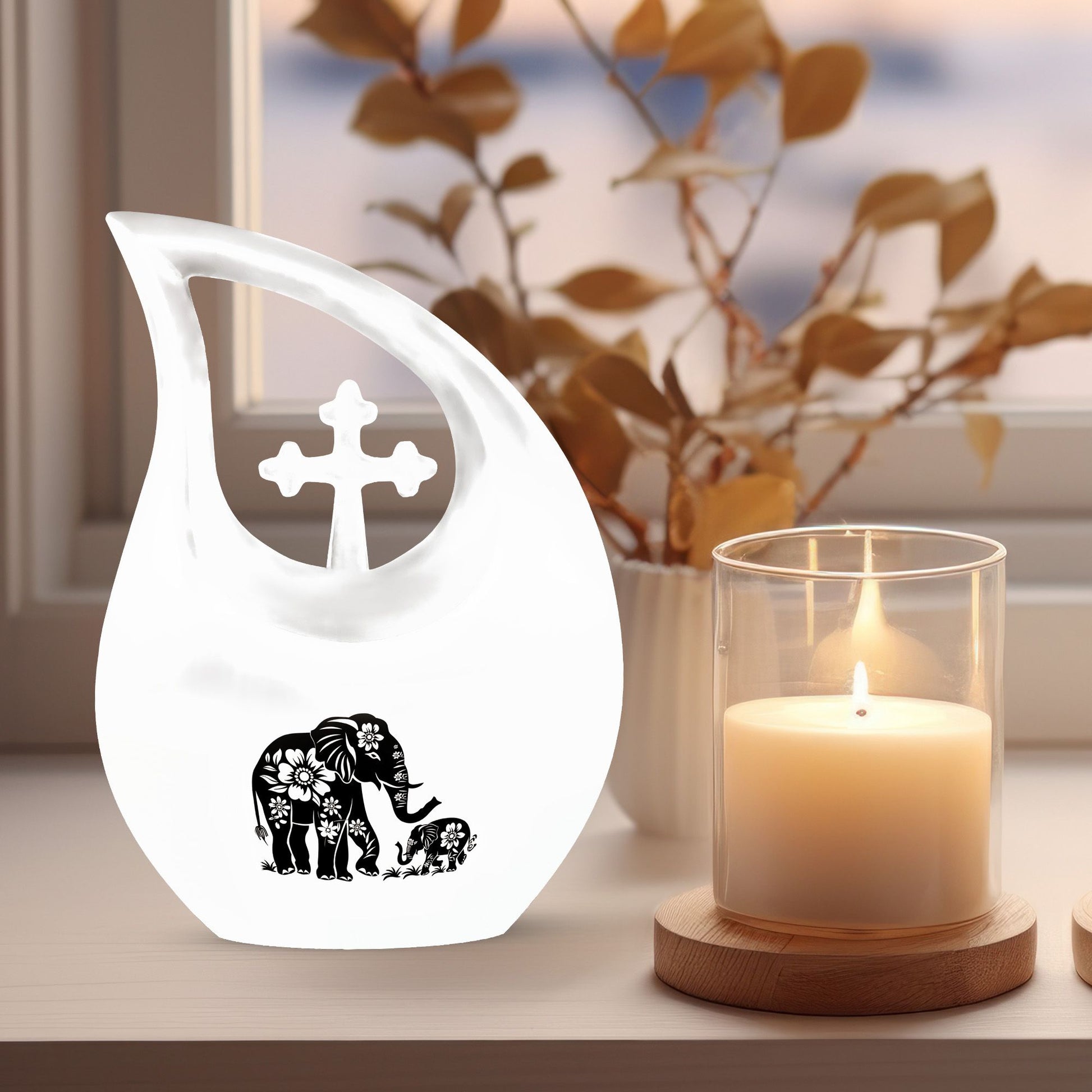 10-inch Elephant Family Urn