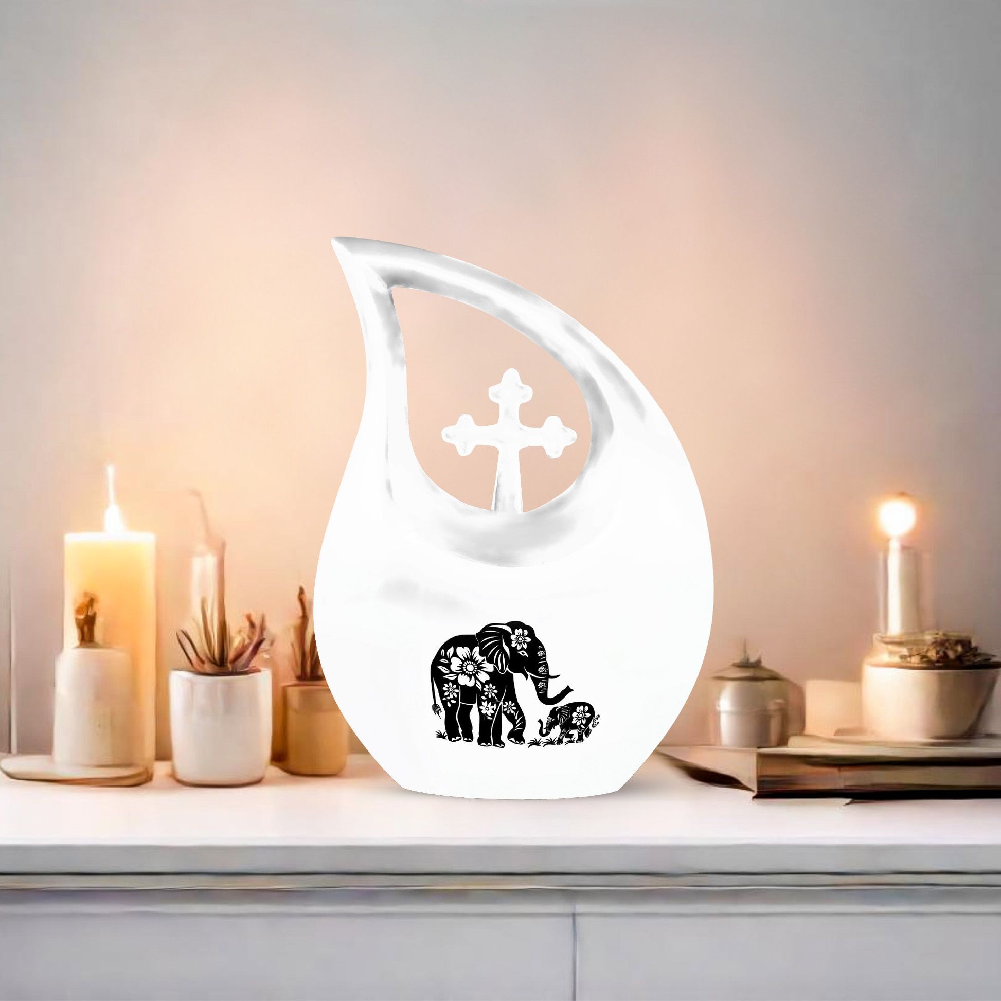 10-inch Elephant Family Urn