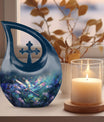 10 inch Cosmic Dragonfly Cross Drop Urn